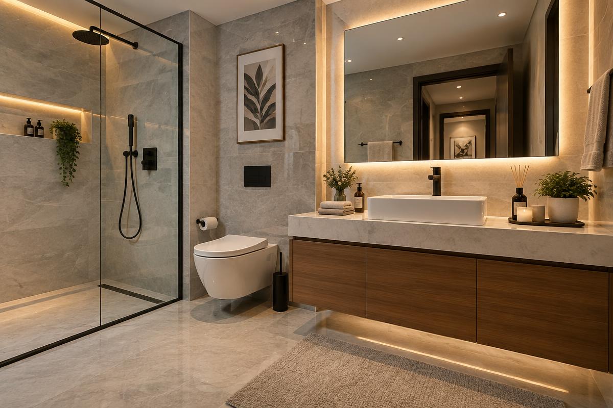 Yenilenmiş modern banyo