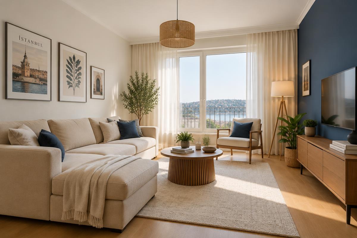 Yeni boyanmış modern salon